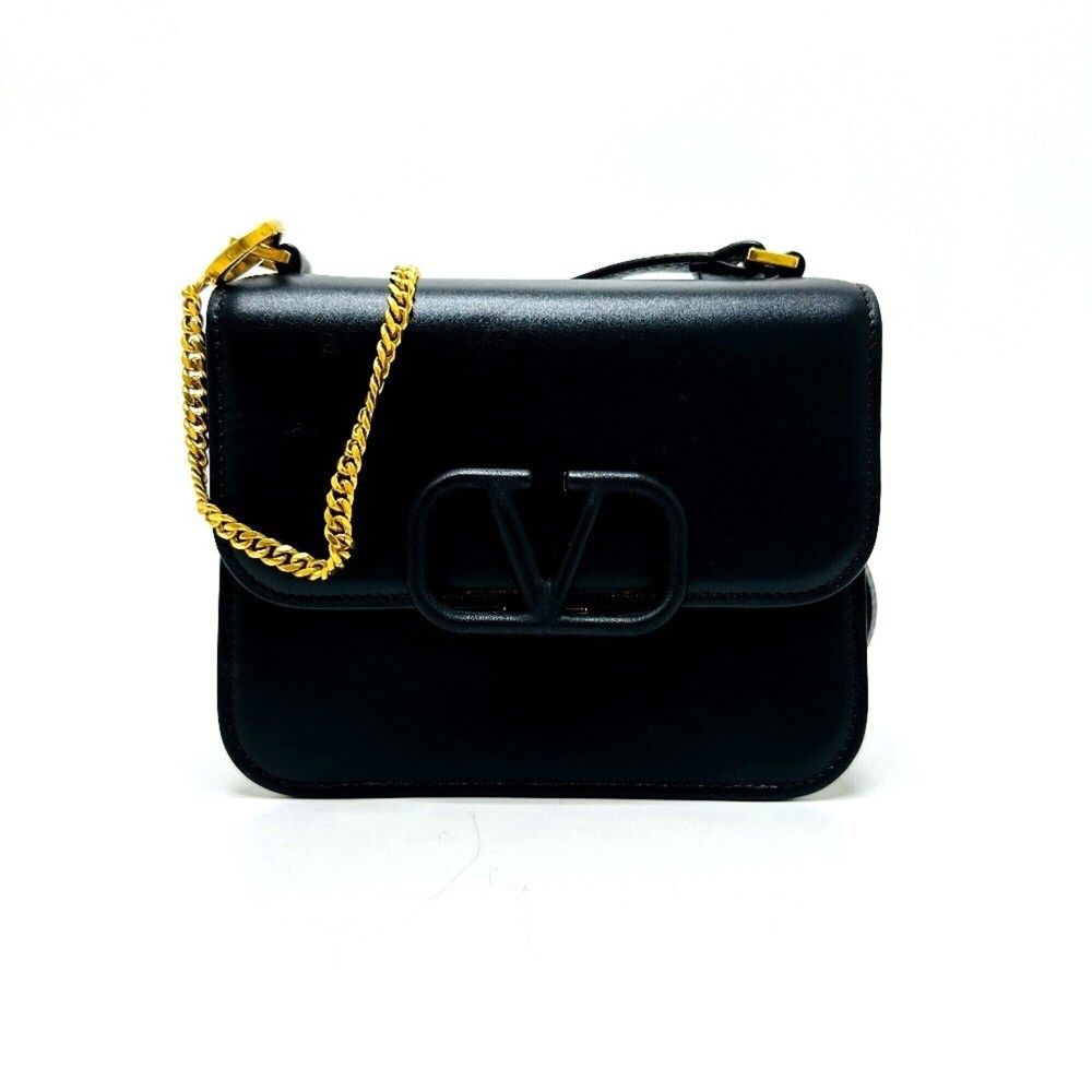 VALENTINO V-Sling Small Chain Bag, Shoulder Crossbody Leather, Women's, Black